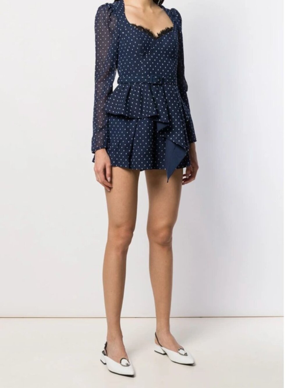 Self-Portrait Rent Polka dot playsuit